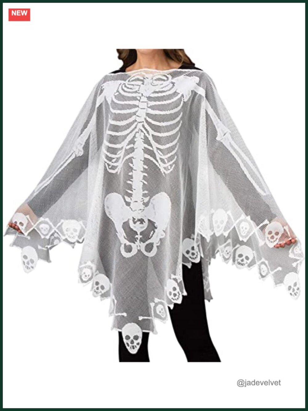 Halloween Poncho Costume Accessory One Size Pull-On Graphic